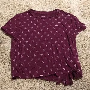 aeropostale maroon tyed shirt